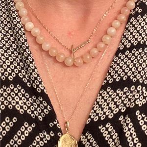 Vintage Rose quartz bead necklace